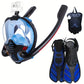 ProView Snorkeling Kit - 180° Panoramic Anti-Fog Anti-Leak Mask with Enhanced Airflow System- Ideal for Beginner and Expert Snorkelers