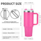 40OZ Large Capacity Insulated Cup Stainless Steel Thermos Bottle Cold and Hot Tumbler with Handle Portable Car Travel Mug 1200ML