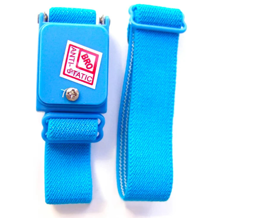 Adjustable Blue Color Elastic ESD Wireless Wrist Strap White Yarn Antistatic Wrist Strap Cordless