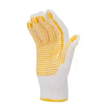 PVC Dotted Cotton + Polyester Knitted Work Gloves Anti Slip Gloves with Dots