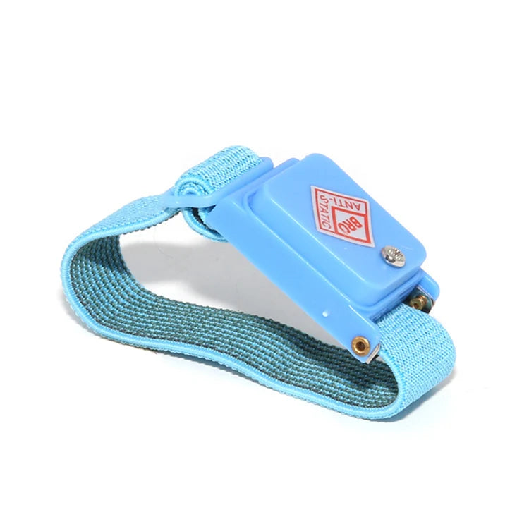Adjustable Blue Color Elastic ESD Wireless Wrist Strap White Yarn Antistatic Wrist Strap Cordless