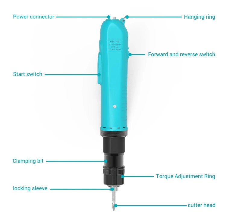 Bakon GH-100 High Torque Industrial Ac Professional Brushless Electrical Screwdriver for Production Line with Long-Term Use