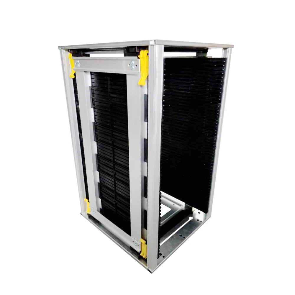 ESD Magazine Rack Supplier Cart Manufacturer Antistatic Black Metal Standing ESD PCB Storage Antistatic SMT Conductive Rack