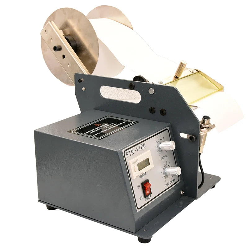 FTR-118C Automatic Label Dispenser with Counter,Photoelectric Sensor/Fiber Optic Sensor, Adjustable Length Speed