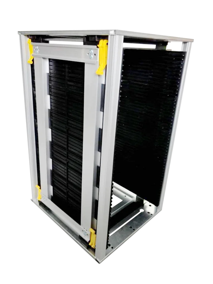 ESD Magazine Rack Supplier Cart Manufacturer Antistatic Black Metal Standing ESD PCB Storage Antistatic SMT Conductive Rack