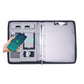 MQQ A4 Folder Power Charging Ring Binders Folder For A4 File Padfolio Leather Calculator