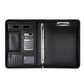 MQQ A4 Folder Power Charging Ring Binders Folder For A4 File Padfolio Leather Calculator