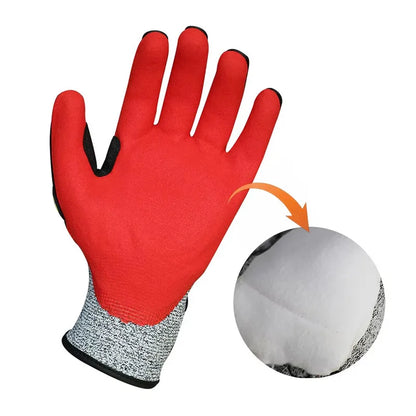 Oilfield Sandy Nitrile Shock Vibration Level 5 Cut Resistant Work Safety Mechanic TPR Gloves Anti High Impact Gloves for Mining