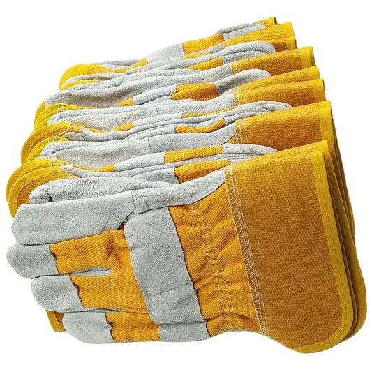 Heavy Duty Hand Protective Industrial Cowhide Leather Palm Safety  Work Gloves Canadian Rigger Men Cow Leather Glove for Work