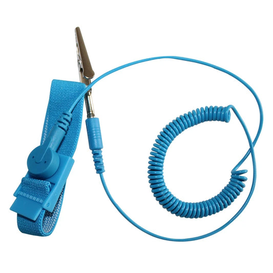 China Manufacture Custom ESD Wrist Strap Blue Wired Wrist Strap Antistatic PVC Wrist Strap for Cleanroom