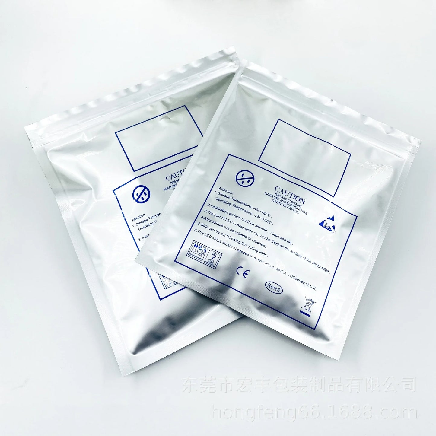 PET AL NY PE Material Plastic Aluminum Foil Zipper Handle Static Shielding AntiStatic Moisture-Proof ESD Moisture Barrier Bag