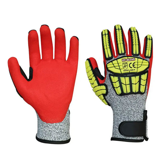 Oilfield Sandy Nitrile Shock Vibration Level 5 Cut Resistant Work Safety Mechanic TPR Gloves Anti High Impact Gloves for Mining