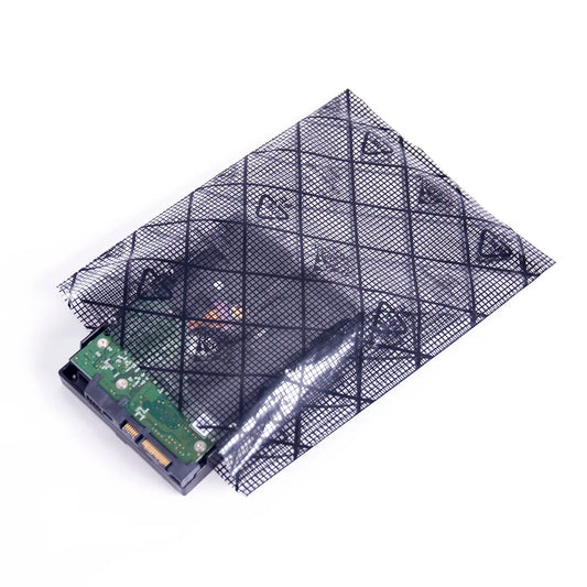 Customized Anti Static Black Conductive Grid Pe Bag Shielding Packaging Electrostatic Pc Accessories