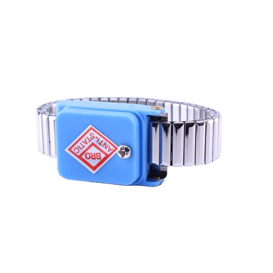 Silver Metal Cordless Anti Static ESD Wrist Strap Elastic Wireless Antistatic Wristband Bracelet Discharge Band