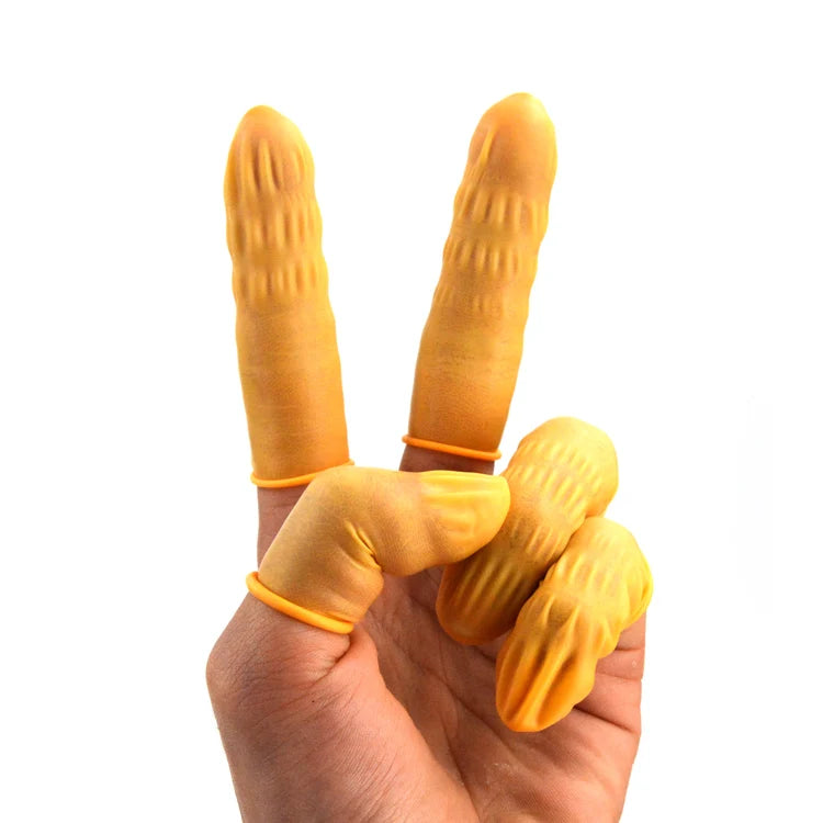 Disposable Latex Finger Guards Non-slip and Anti-static Beauty Manicure Fingertips Protector Cover Latex Finger Cots