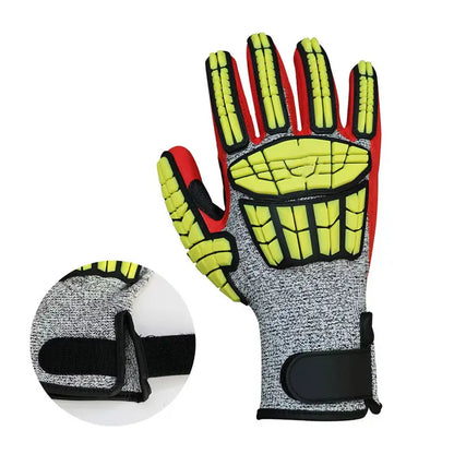 Oilfield Sandy Nitrile Shock Vibration Level 5 Cut Resistant Work Safety Mechanic TPR Gloves Anti High Impact Gloves for Mining