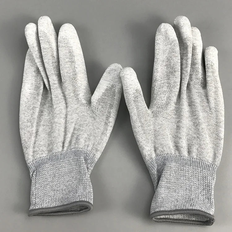 ESD Carbon Fiber Antistatic Gloves PU Palm Fit Coated ESD Glove Antistatic