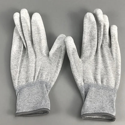 ESD Carbon Fiber Antistatic Gloves PU Palm Fit Coated ESD Glove Antistatic