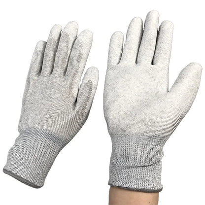 ESD Carbon Fiber Antistatic Gloves PU Palm Fit Coated ESD Glove Antistatic