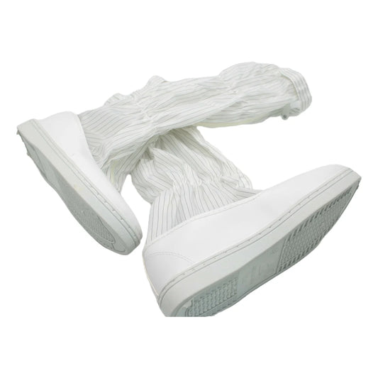 White Reusable Washable Leather Cleanroom Shoes - Durable Antistatic ESD Boots