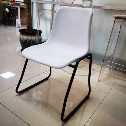 Anti-static Plastic Seat Metal Leg Dining Chair Wholesale High Quality Cheap Custom Stackable Fast Food Restaurant for Sale