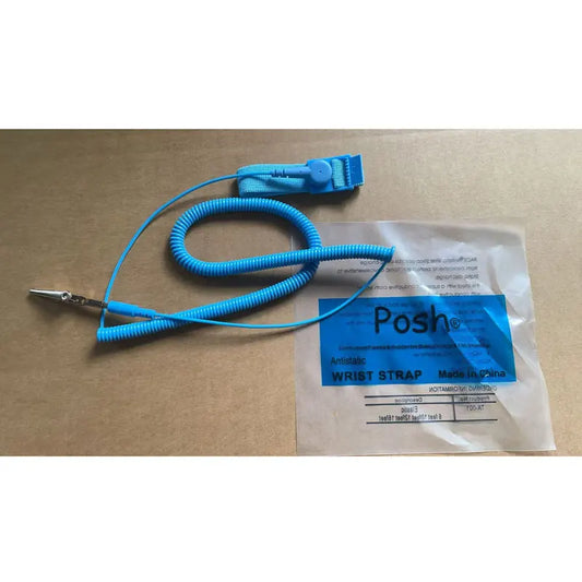 Blue PU Wired Elastic POSH Bag Packing Antistatic Adjustable Wrist Band ESD Wrist Strap for EPA Cleanroom Workshop Use
