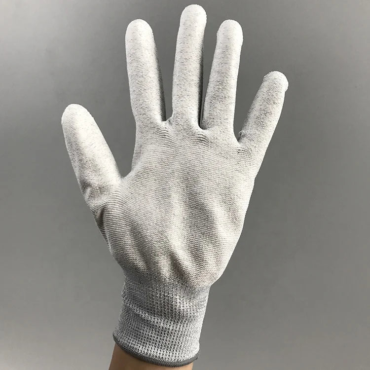 ESD Carbon Fiber Antistatic Gloves PU Palm Fit Coated ESD Glove Antistatic
