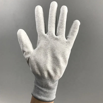 ESD Carbon Fiber Antistatic Gloves PU Palm Fit Coated ESD Glove Antistatic