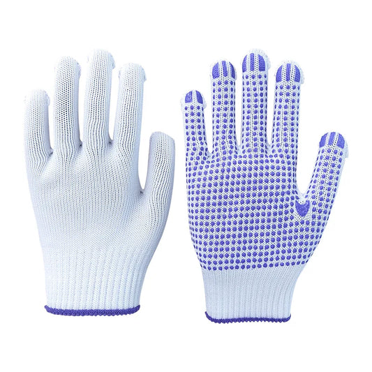 Wholesale Cheaper Price  One Side Pvc Dot  White Cotton Gloves for Work Industrial Safety Heat Resistant Dotted Cotton Gloves