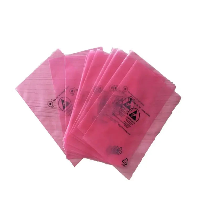 Maxsharer Factory Customized Sale PCB Packaging Lint Free Bag ESD Pink PE Bag A0105 Antistatic LOGO Print Pink PE Bag