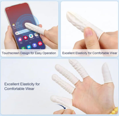 MASSA High Quality Great Protection White Color Finger Cots Latex Anti-slip Free Finger Cots
