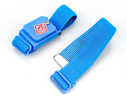 Adjustable Blue Color Elastic ESD Wireless Wrist Strap White Yarn Antistatic Wrist Strap Cordless