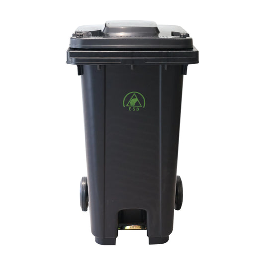 High Quality Black Plastic 120L 240L Antistatic Garbage Box ESD Waste Bins Cover Wheels Industrial Design Laboratory Workshop