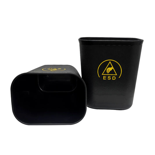 ALLESD Dust-Free Cleanroom Workshop Safety Trash Can Permanent Solution ESD Conductive Black Anti-Static Waste Bin