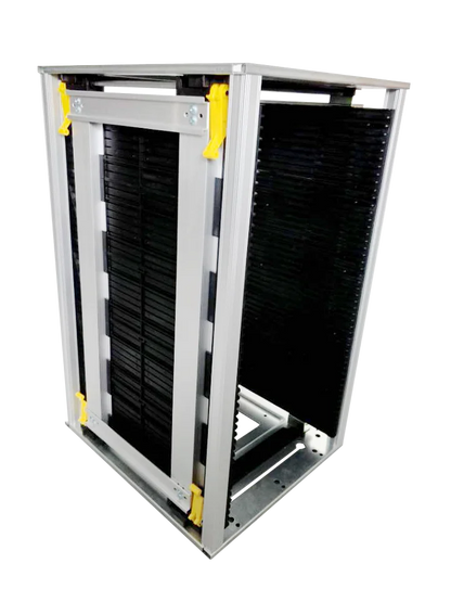 ESD Magazine Rack Supplier Cart Manufacturer Antistatic Black Metal Standing ESD PCB Storage Antistatic SMT Conductive Rack