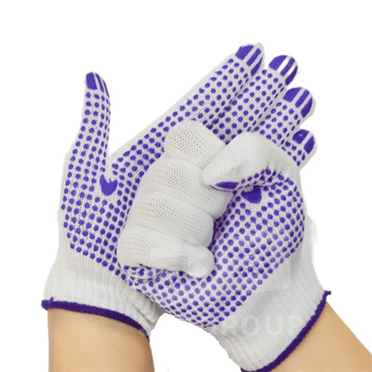 Wholesale Cheaper Price  One Side Pvc Dot  White Cotton Gloves for Work Industrial Safety Heat Resistant Dotted Cotton Gloves