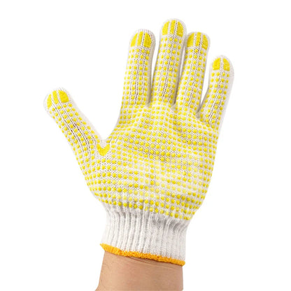 Wholesale Cheaper Price  One Side Pvc Dot  White Cotton Gloves for Work Industrial Safety Heat Resistant Dotted Cotton Gloves