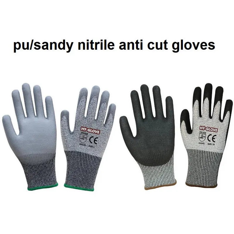 Oilfield Sandy Nitrile Shock Vibration Level 5 Cut Resistant Work Safety Mechanic TPR Gloves Anti High Impact Gloves for Mining