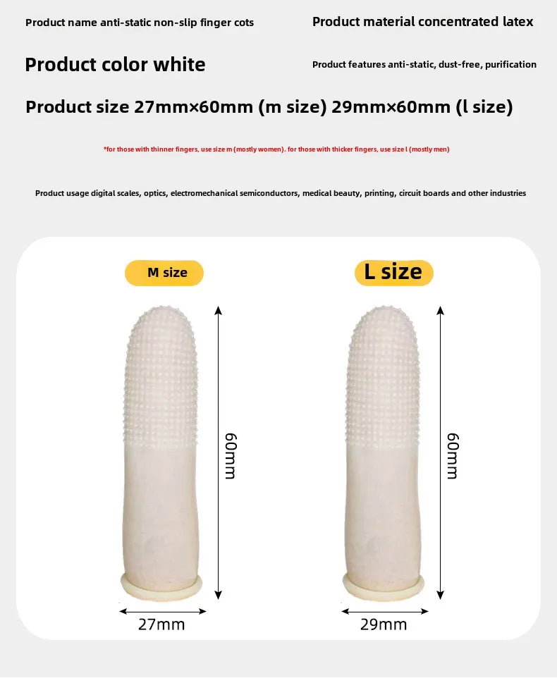 Disposable Latex Finger Guards Non-slip and Anti-static Beauty Manicure Fingertips Protector Cover Latex Finger Cots